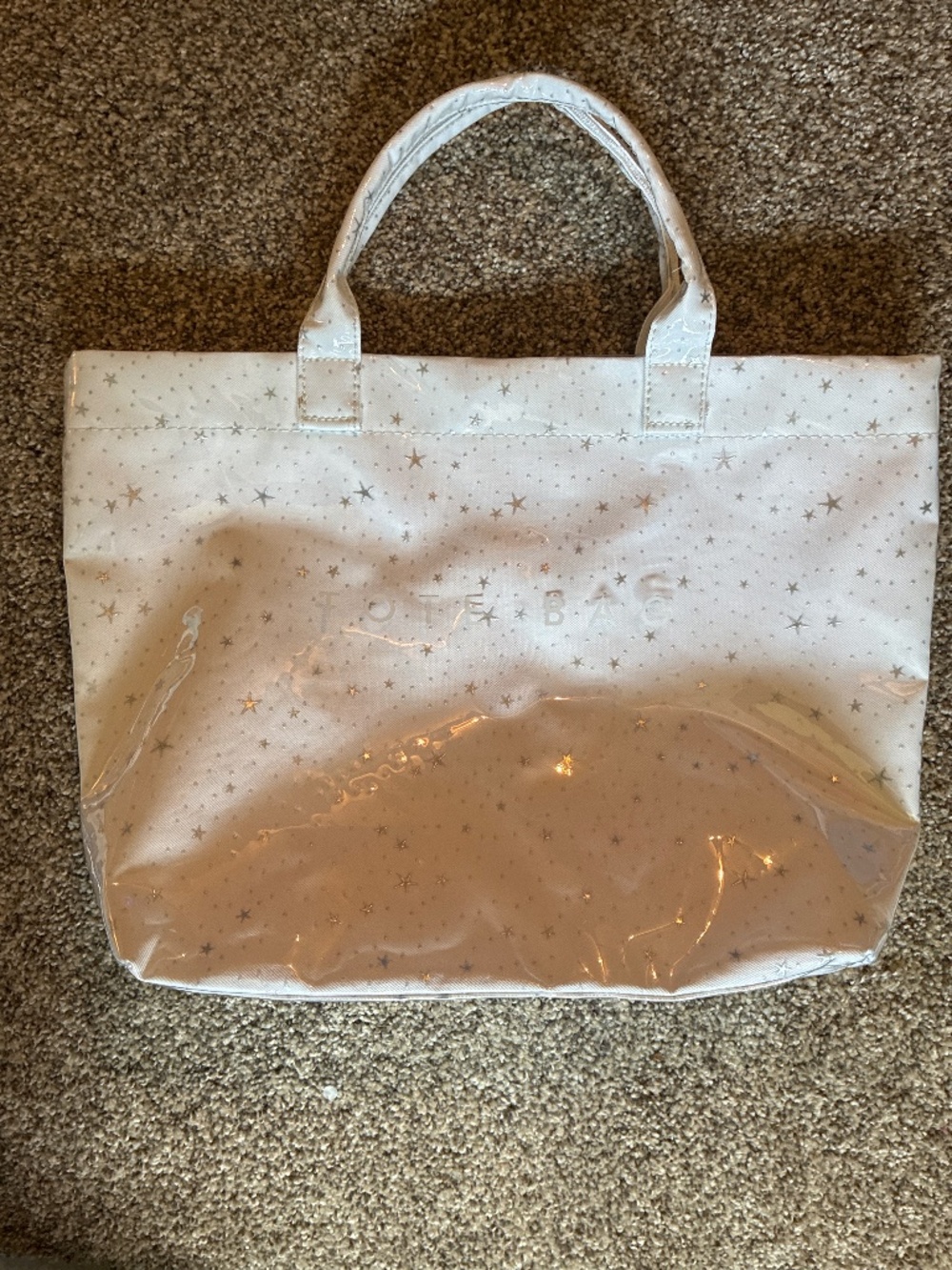 White & Silver Star Tote Bag